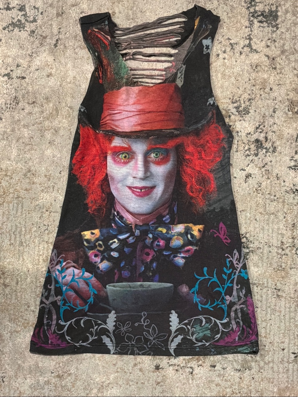 Alice in Wonderland - Mad Hatter- one of a kind custom design - Tank Top